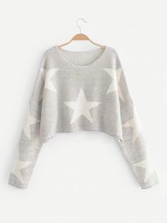 Crop Jumper, Latest Sweater, Cropped Pullover, Star Sweater, Women Sweaters, Spring Sweater, Star Pattern, Pattern Sweater, Drops Design