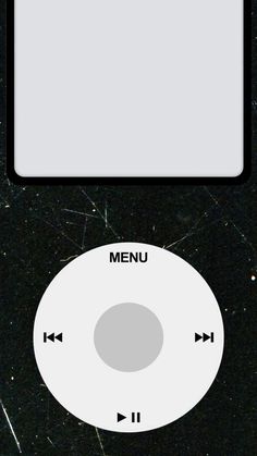 an ipod screen with the menu button highlighted on it's display area, and other buttons