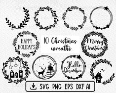 christmas wreaths svg files