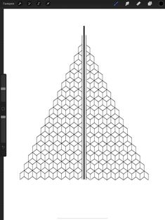 an image of a computer screen with a triangle on the bottom and lines in the middle