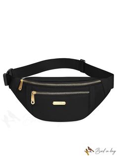 BirdinBag - Unisex Oxford Waist Bag for Casual Use, Ideal for Both Men and Women Portable Crossbody Belt Bag For Travel, Modern Pouch Bag For Outdoor Activities, Trendy Bags With Cell Phone Pocket For Outdoor Activities, Multifunctional Black Travel Accessories With Pockets, Black Travel Pouch With Zipper Pocket, Practical Black Crossbody Bag, Black Travel Accessories With Pockets For Daily Use, Black Multifunctional Travel Accessories With Zipper Pocket, Black Satchel Belt Bag For Travel