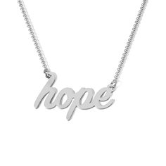 Have Hope Necklace Elegant Cursive Fonts, Black Hoops Earrings, Hope Necklace, Classic Style Outfits, Words Of Hope, Cursive Font, Mens Engagement, Cursive Fonts, For Sale Sign