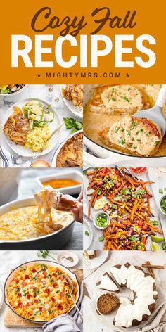 many different types of casserole are shown in this collage