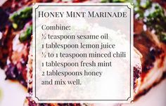 a recipe for homemade honey mint marinade