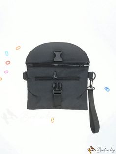 BirdinBag - Stylish Black Square Bag with Release Buckle for Everyday Use School Crossbody Pouch With Adjustable Strap, Portable Black Travel Pouch, School Pouch Belt Bag With Adjustable Strap, School Belt Bag With Adjustable Strap, Adjustable Strap School Pouch Belt Bag, Functional Adjustable Crossbody Bag, Black Saddle Bag With Removable Pouch For Daily Use, Black Tote Pouch For Travel, Black Travel Tote Pouch