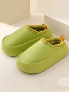 Home Non-Slip Keep Warm Velvet Waterproof Solid Color Slippers GREEN-40-41 Slippers Heels, Cotton Dresses Summer, Colorful Slippers, Winter Typ, Seasons Winter, Velvet Slippers, Reindeer Headband, Casual Home, Home Wear