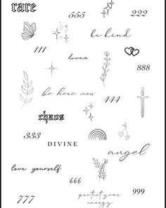 the back side of a sheet of paper with writing on it and various symbols in black ink