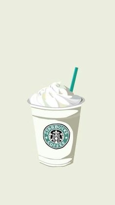 a starbucks drink with whipped cream and a green straw