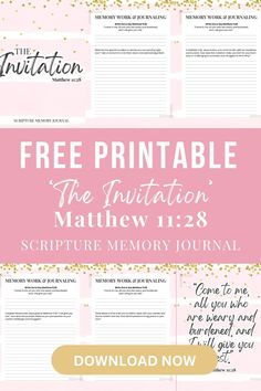 a pink and gold wedding program with the text free printable, the infatatable