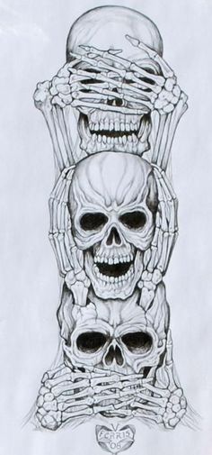 a drawing of two skeletons sitting next to each other