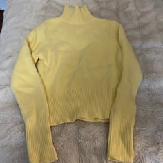 Zara Pale Yellow Soft Turtleneck- Never Worn Yellow Trendy Turtleneck Top, Soft Knit Yellow Top For Winter, Zara Yellow Winter Sweater, Fitted Zara Turtleneck Sweater, Zara Cozy Fitted Tops, Yellow Turtleneck Outfit, Yellow Turtleneck, Turtleneck Outfit, Yellow Soft