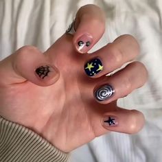 Matching Nails, Short Nail Designs, Blue Nails, Short Nails, Nail Designs