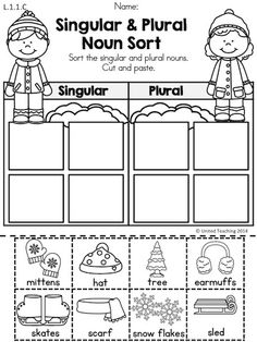 a printable worksheet for singular and plural