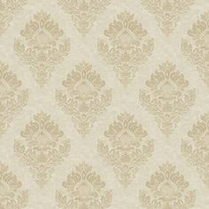 a beige wallpaper with an ornate design