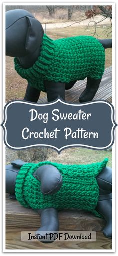 a knitted dog sweater is shown with the words, dog sweater crochet pattern