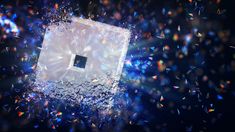 an image of a square object in the middle of confetti