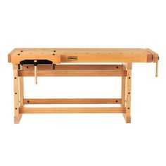 a wooden workbench sitting on top of a white background