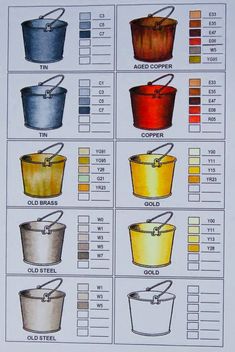 the different colors of buckets are shown in this chart, which shows how to use them