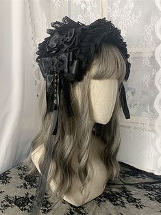 This price is for a hairband only. Macabre Fashion, Lace Hairband, Gothic Hairstyles, Victorian Hats, Hair Sketch, Hair Color Shampoo, Hair Stylies, Color Shampoo, Black Accessories