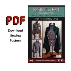 the sewing pattern for rabbit and hat is shown