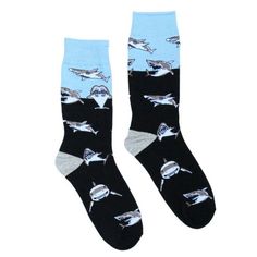 Magnificent Shark for Great for Shark week or any other week after that Magnificent shark swimming in the ocean above color fish and other sea life. Stunning This sock will get you noticed. 85% Cotton, 10% Nylon, 5% Spandex High quality fabric that will not rip or tear - Very Comfortable. Best if washed in cold water. With your purchase, the Sock Panda donates socks to someone in need. Thank you Sharks Swimming, Swimming In The Ocean, Shark Swimming, Fun Socks, Sock Game, Large Man, Shark Week, Men's Shoe, Liner Socks