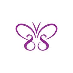 the letter s and butterfly logo is shown in purple on a white background with black lettering