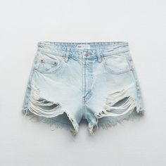 Never Worn Still Has Tag Perfect Condition Size 28 (Us6) Zara Jean Shorts, Washed Jean Shorts, Cute Jean Shorts, Cutout Shorts, Black Mom Jeans, High Rise Denim Jeans, Mom Jeans Shorts, Ripped Denim Shorts, Zara Shorts