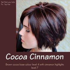 Cocoa Cinnamon Hair Color, Cinnamon Hair Colors, Cinnamon Hair, Short Layered Bob Hairstyles, Layered Bob Hairstyles, Penteado Cabelo Curto, Hair Color And Cut, Short Hair With Layers, Bob Haircuts