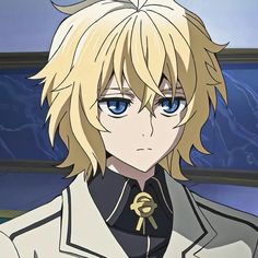 an anime character with blonde hair and blue eyes