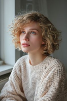 20 Gorgeous Short Haircuts For Curly Hair That Will Make You Ditch The Straightener Blonde Short Curly Hair, Curly Short Hair, Natural Curly Hair Cuts, Textured Curly Hair