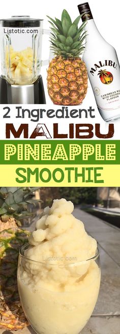 A super yummy spiked pineapple smoothie (almost like soft serve) made with just 2 ingredients! Pineapple Drinks Alcohol, Alcoholic Smoothies, Spiked Pineapple, Spiked Smoothies, Malibu Pineapple, Pineapple Soft Serve, Snack Sani, Resep Smoothie, Party Drinks Alcohol