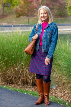 Spring Denim Jacket, Pink Cashmere Sweater