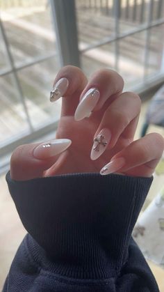 Cross Nail Designs, College Nails, Paznokcie Hello Kitty, Almond Gel Nails, Unghie Sfumate, Cross Nails, Kutek Disney, Girly Acrylic, Nail Looks