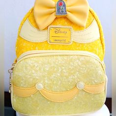 Beautiful Sequin Belle Backpack Sequin Dress Collection New With Tag Never Used From My Collection 11"8"7" (Approximately) Disney Now, Disney Belle, Boozy Drinks, Belle Disney, Old Disney, Loungefly Disney, Disney Merchandise, Always And Forever, My Collection