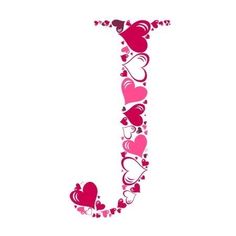 the letter j is made up of hearts