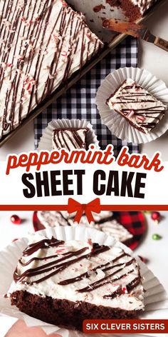 I LOVE peppermint desserts for the holidays! We have another sheet cake recipe for you, perfect for those holiday parties and get togethers. This Peppermint Bark Sheet Cake is full of candy canes, white chocolate and ganache. YUM! Also, great for serving to a crowd! #crowd #cake #dessert #christmas #holiday #recipe #recipeoftheday Christmas Desserts For A Crowd Easy, Ice Cream Cake Roll From Box Cake, Holiday Sheet Cakes, 12x18 Sheet Cake Recipe, Peppermint Sheet Cake, Christmas Sheet Cake Designs, Peppermint Bark Cake, Peppermint Desserts Christmas, Peppermint Dessert Recipes