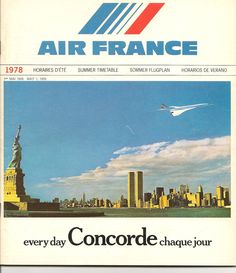 an air france magazine cover with the statue of liberty in the background