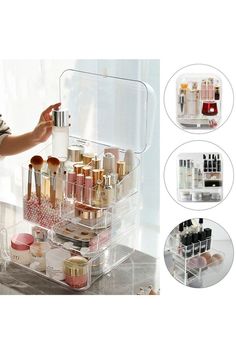 This makeup organizer is thoughtfully designed with deep slots and drawers, ensuring that it can accommodate a wide range of cosmetics and accessories, regardless of their sizes or shapes. Spacious compartments not only fulfill your need to categorize daily essentials but also exhibit resistance to corrosion, stains, and deformation,ensuring long-lasting durability. Place it on your tabletop, then you can say goodbye to the chaos and embrace a more organized, and satisfying makeup experience. Makeup Storage Organizer, Makeup Storage Organization, Cosmetic Box, More Organized, Oasis Fashion, Cosmetic Skin Care, Pierced Jewelry, Makeup Organizer, Makeup Storage