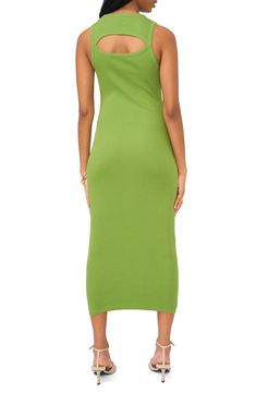 Sleek and summery, this curve-skimming cotton rib dress adds extra sass with a cute cutout at the back. 51" length (size Medium) Slips on over head Unlined Crewneck Sleeveless 100% cotton Machine wash, tumble dry Imported Spring Longline Fitted Bodycon Dress, Longline Midi Dress For Summer, Chic Ribbed Bodycon Dress With Scoop Neck, Spring Fitted Maxi Dress With Scoop Neck, Ribbed Maxi Dress For Spring, Summer Knee-length Ribbed Bodycon Dress, Fitted Scoop Neck Maxi Dress For Spring, Ribbed Stretch Maxi Dress For Summer, Spring Longline Stretch Midi Dress