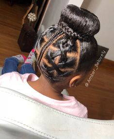 Teen Girls Hairstyles, Bun Hairstyles Black, Hairstyles For Sports, Childrens Hairstyles, Kid Braid Styles