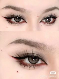 Eye Makeup Designs Natural, K Pop Concert Makeup Ideas, Douyin Eye Tutorial, Douyin Vampire Makeup, Anime Eyes Makeup, Kpop Makeup Looks, K Pop Makeup