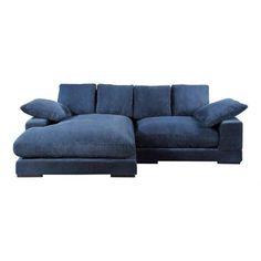 Plunge Blue Navy Corduroy Reversible Sectional With Chaise Modular Sofas LOOMLAN By Moe's Home Navy Sectional, Corduroy Couch, Contemporary Sectional, Large Couch, Sectional Chaise, Buy Sofa, Modular Sectional Sofa, Soft Seating, Sofa Sale