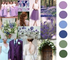 a collage of photos with purple and blue hues in the same color scheme