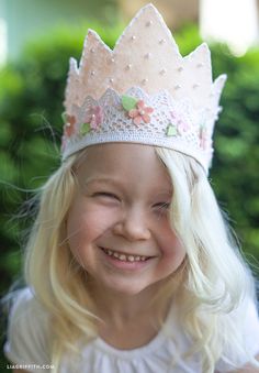 Lace Crowns, Birthday Hat, Princess Crown, Felt Diy