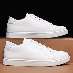 Category:Sneakers; Upper Materials:Faux Leather; Embellishment:Splicing; Season:Spring,Fall; Gender:Men's,Women; Size Suggestion:standard size, select your usual size; Activity:Walking; Toe Shape:Round Toe; Style:Casual; Outsole Materials:Rubber; Occasion:Daily; Closure Type:Lace-up; Function:Comfortable; Pattern:Solid Colored; Listing Date:09/21/2023; 2024 Trends:White Shoes; Foot Length:null; Foot Width:null; Size chart date source:Provided by Supplier.; US Size:null; UK Size:14.5; EU Size:50 Leather Skate Shoes With Laces For Spring, Leather Skate Shoes For Spring Streetwear, Leather Skate Shoes For Spring, Spring Leather Skate Shoes With Laces, Leather Skate Shoes With Contrast Sole For Spring, Low-top Faux Leather Sneakers With Rubber Sole, Trendy Low-top Faux Leather Sneakers, Trendy Leather Skate Shoes With Round Toe, Trendy Leather Skate Shoes With Vulcanized Sole