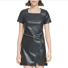 Black Short Sleeved, Faux Leather Dress, Smooth Soft Leather, Asymmetric Zipper Detail, Square Neck. Nwt Size 6 , Msrp $ 139. Measures Approx 35" Across Bust And 27 1/2" Long (Under Arm To Hem) Offers Always Welcome . Happy To Answer Any Questions D131 Tags- Summer ,Spring, Winter, Fall, Cute , Pretty, Trendy, Stylish, , Short, Party, Event, Casual,, Special Occasion, Sexy, Daytime, Nighttime, Everyday, Date, Girls Night Out, Warm Weather, Cold Weather ,Vacation, Travel, Fancy, Chic, Neutral , G High Low Cocktail Dress, Calvin Klein Black Dress, Black Calvin Klein, Jersey Knit Dress, Boho Mini Dress, Maxi Gown Dress, Faux Leather Dress, Business Casual Dresses, Black Sheath Dress