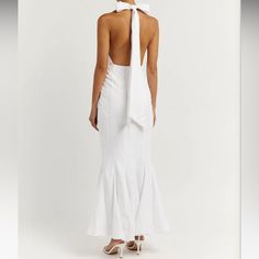 Dissh Long White Linen Dress - Never Been Worn Rehearsal Dinner Dresses, Australian Photographers, White Linen Dresses, Long White Dress, Sleeveless Midi Dress, Reception Dress, Dress 16, Midi Dress Sleeveless, High Neckline