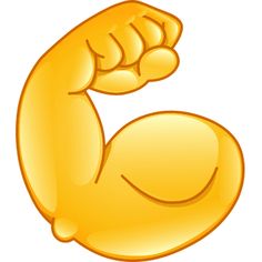 an image of a yellow cartoon character flexing his arm and showing off its muscles