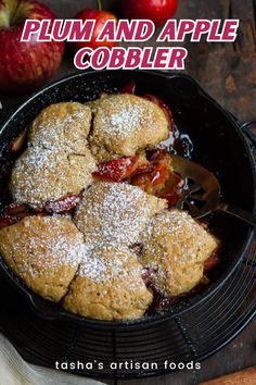 AN image of plum and apple cobbler Southern Apple Cobbler, Plum Cobbler Recipe, Vegan Cobbler, Plum Pie Recipe, Apple Cobbler Easy, Plum Cobbler, Dairy Free Deserts, Recipe Using Apples