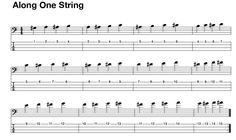 sheet music with the words along one string